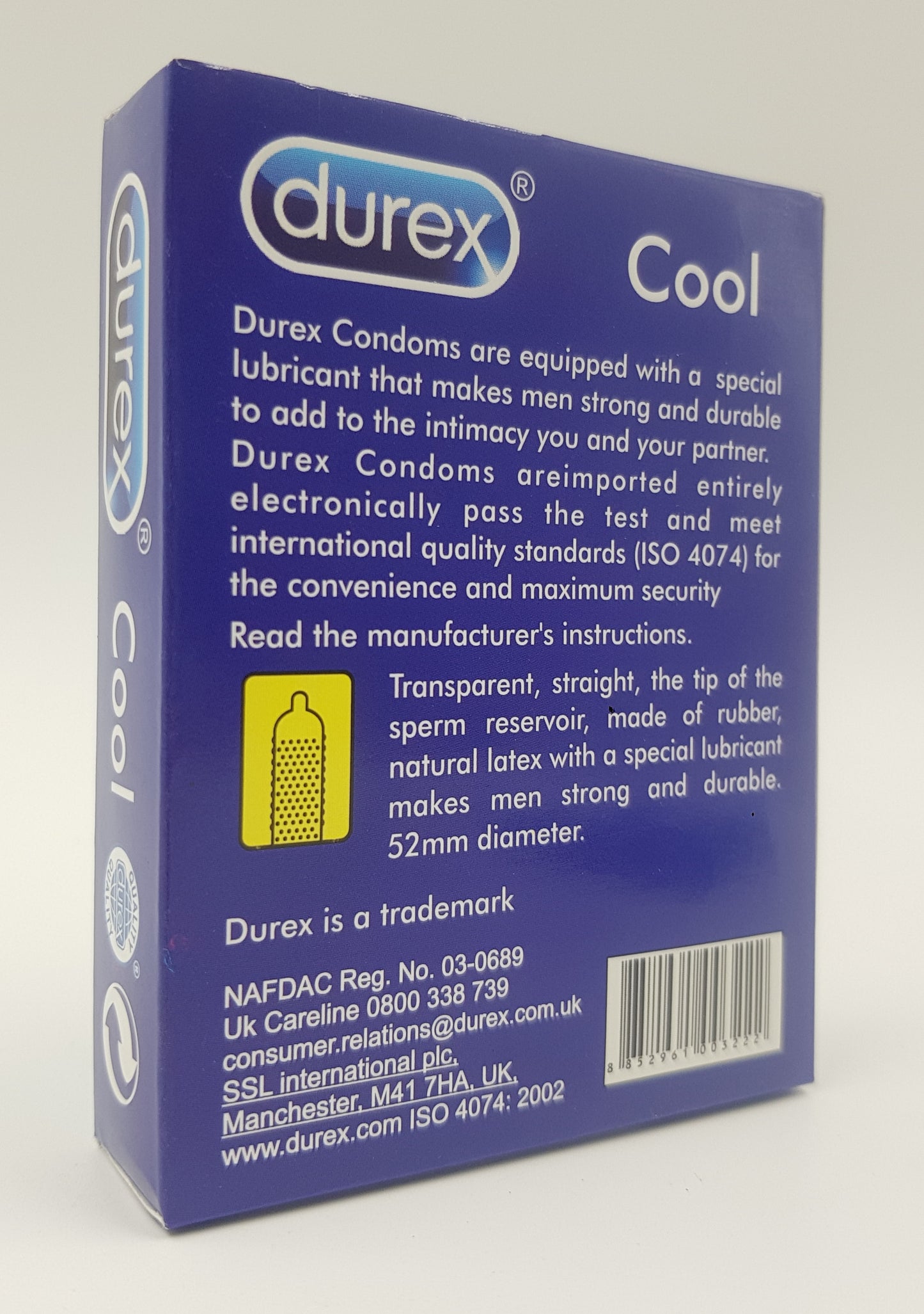 Durex Cool Condoms 12 Pieces - Dotted & Ribbed with Cooling Lube