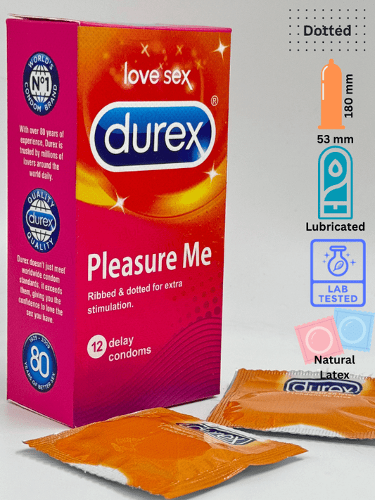 Durex Pleasure Me Condoms - 12 Ribbed & Dotted Condoms
