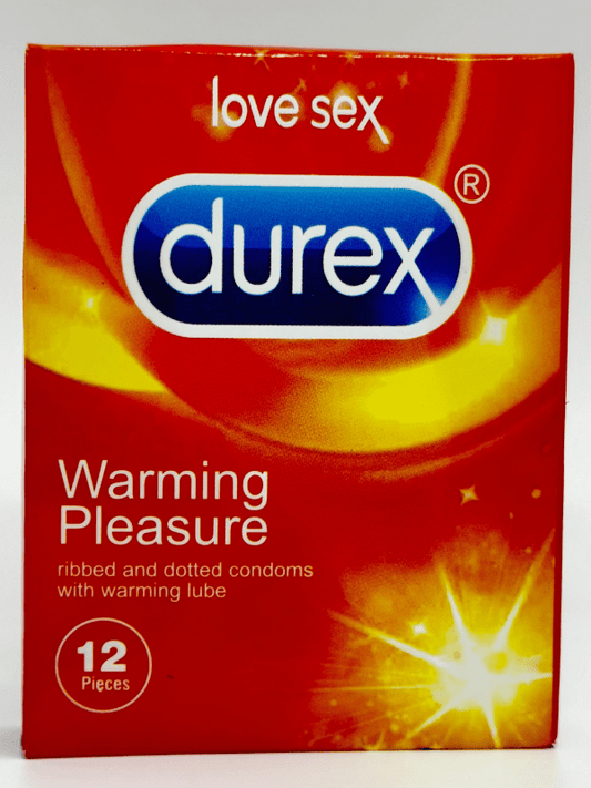 Durex Warming Pleasure Condoms - 12 Dotted Ribbed Condoms