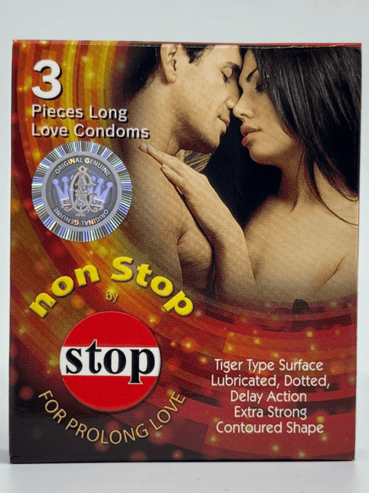 Non Stop Dotted & Lubricated Condoms - 3 Condoms