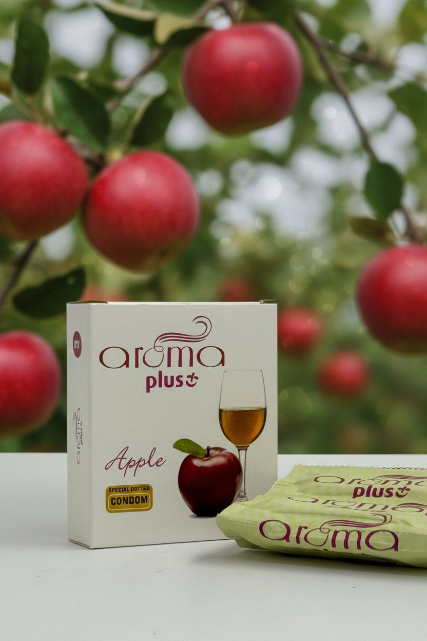 Aroma Plus Condom Apple Flavor 3 Special Dotted Condoms www.viga.pk