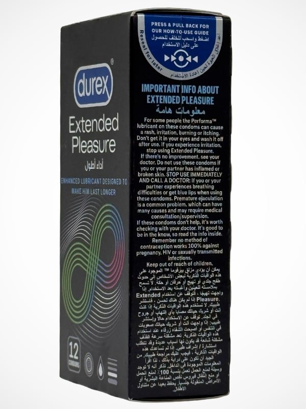Durex Extended Pleasure Condoms - 12 Delay Condoms (Imported)Condomswww.viga.pk