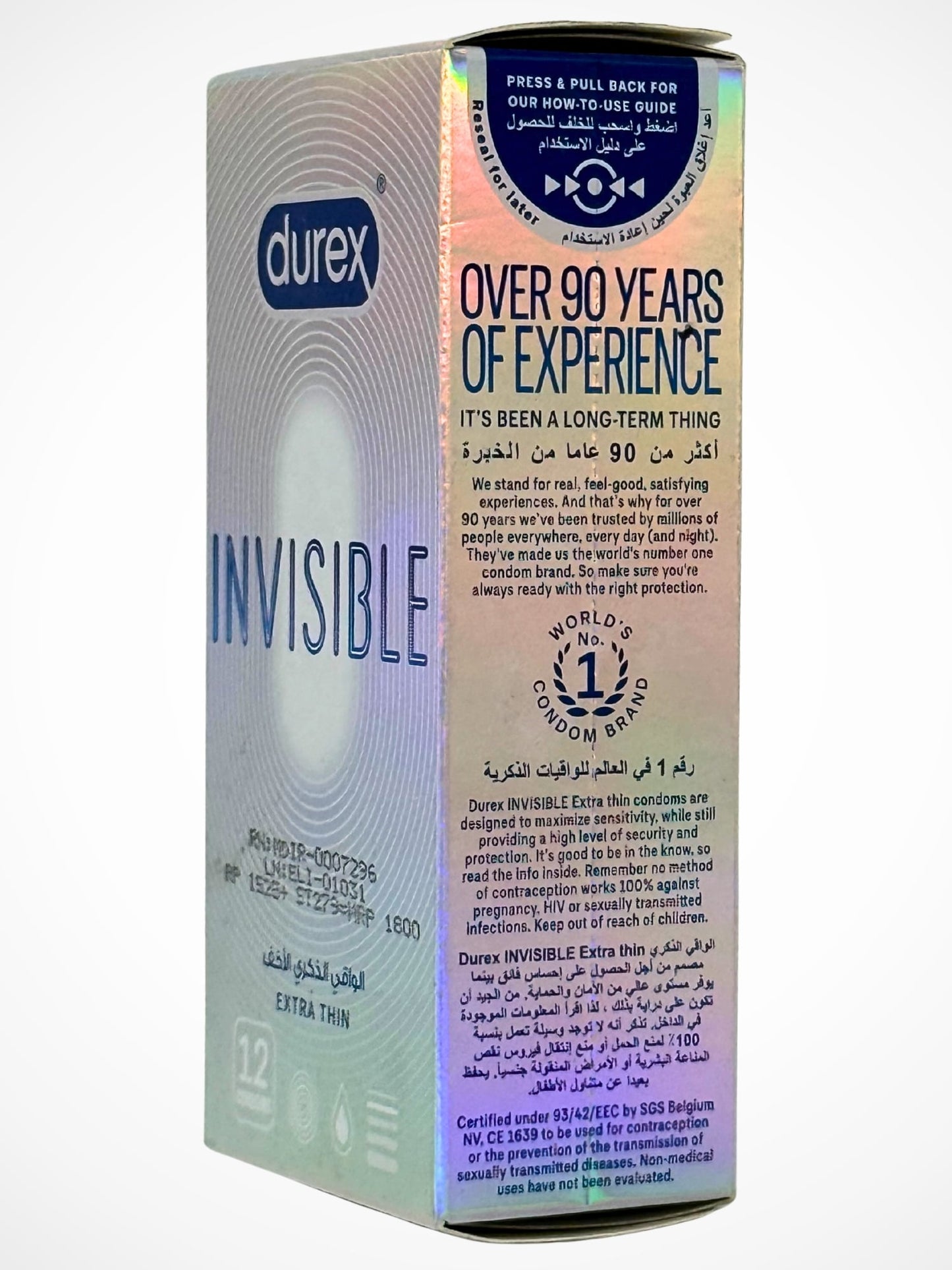 Durex Invisible Condoms - 12 Extra Thin Condoms (Imported)Condomswww.viga.pk