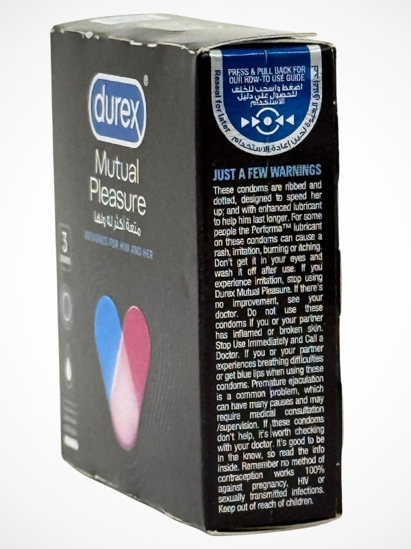Durex Mutual Pleasure Condoms - 3 Ribbed Dotted Condoms (Imported)Condomswww.viga.pk