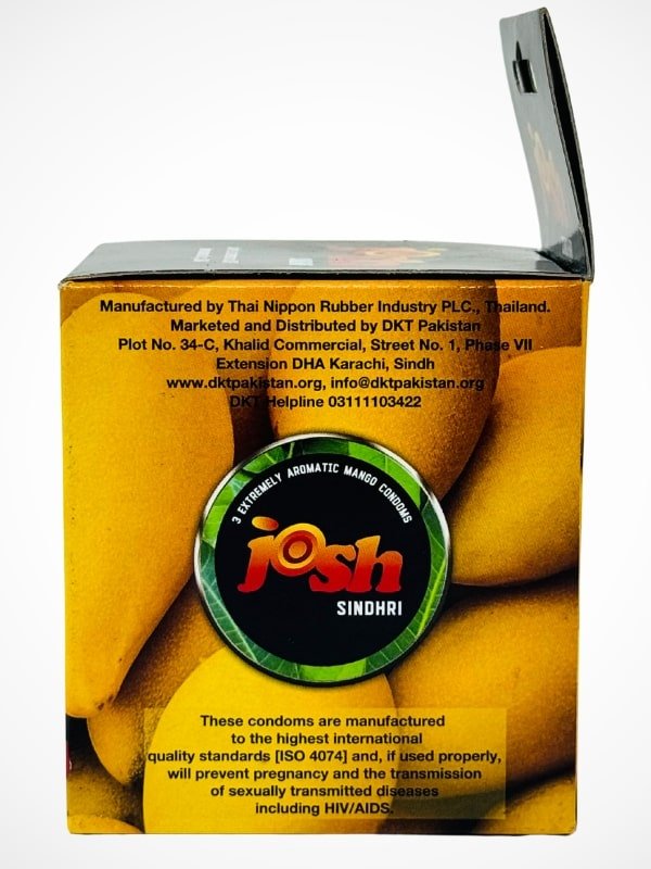 Josh Sindhri Condoms - 12 x 3 Mango Flavor Condoms PackCondomswww.viga.pk