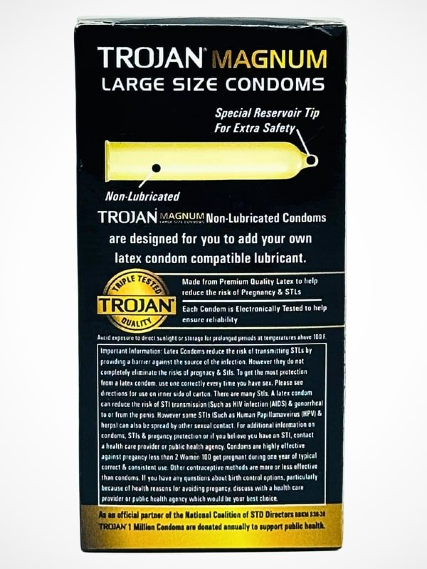 Trojan Magnum Large Size Condoms - 12 Dual Action Lubricated CondomsCondomswww.viga.pk