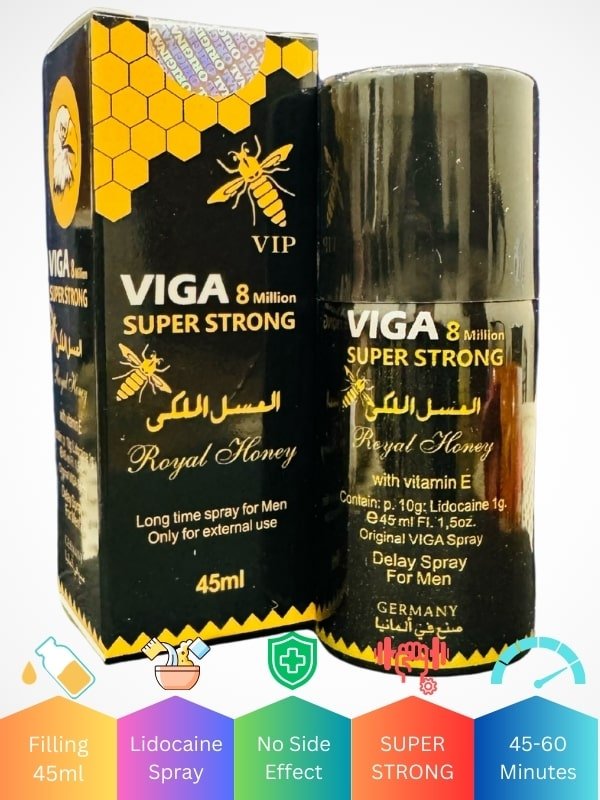 Viga 8 Million Delay Spray Super Strong - Royal Honey with Vitamin EMen Delay Spraywww.viga.pk