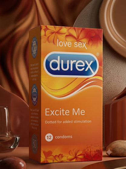 Durex Excite Me Dotted Condoms Pack of 12 – Raised Dots for Added Stimulation