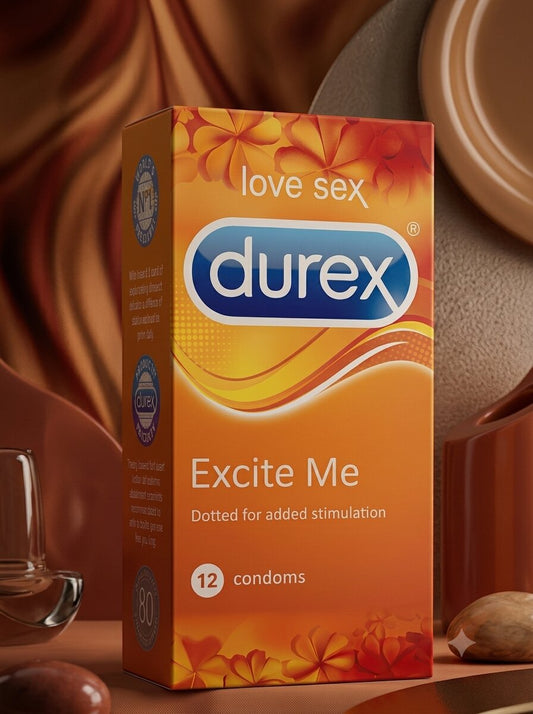 Durex Excite Me Dotted Condoms Pack of 12 – Raised Dots for Added Stimulation