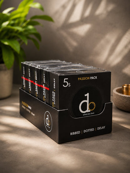 DO 3-in-1 Ribbed Dotted Delay Condoms – Passion Pack (5 & 30 Pack)