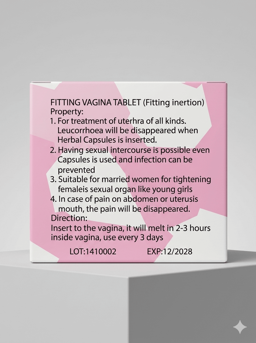 Dr. James Fitting Tablet – Herbal Vaginal Tightening Formula, Post-Pregnancy Care, 4 Tablets