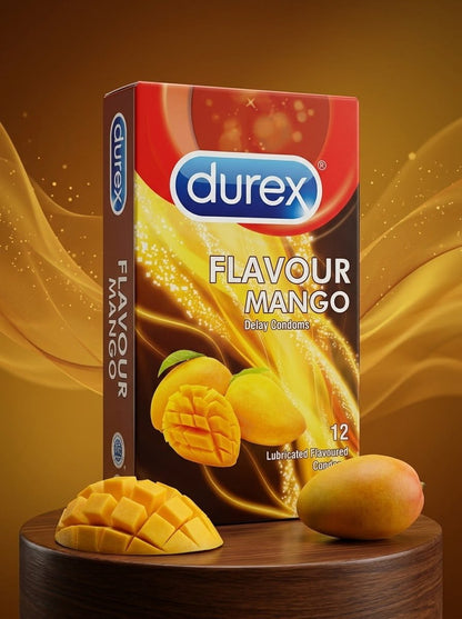 Durex Mango Flavoured Condoms Pack of 12 – Lubricated Delay Condoms in Pakistan