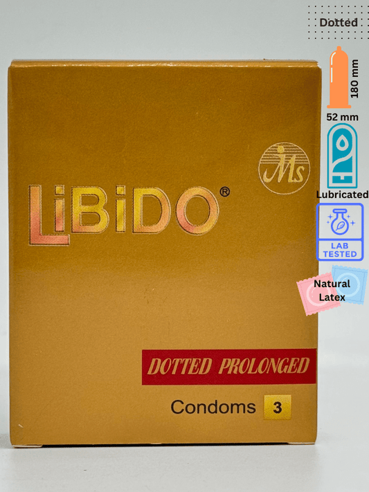 Libido Dotted Condoms - 3 Dotted Prolonged Condom