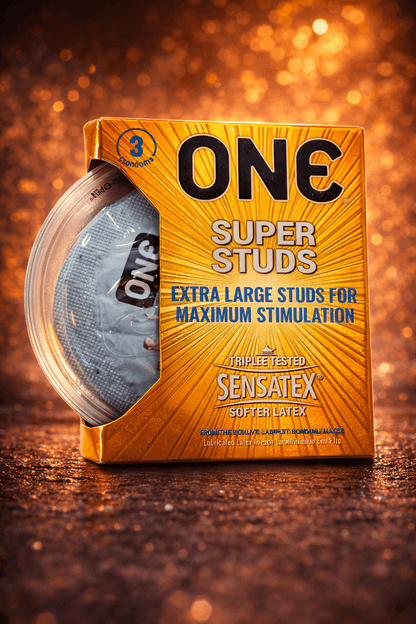 One Super Studs Condoms 3-pack - extra large textured studs for maximum pleasure