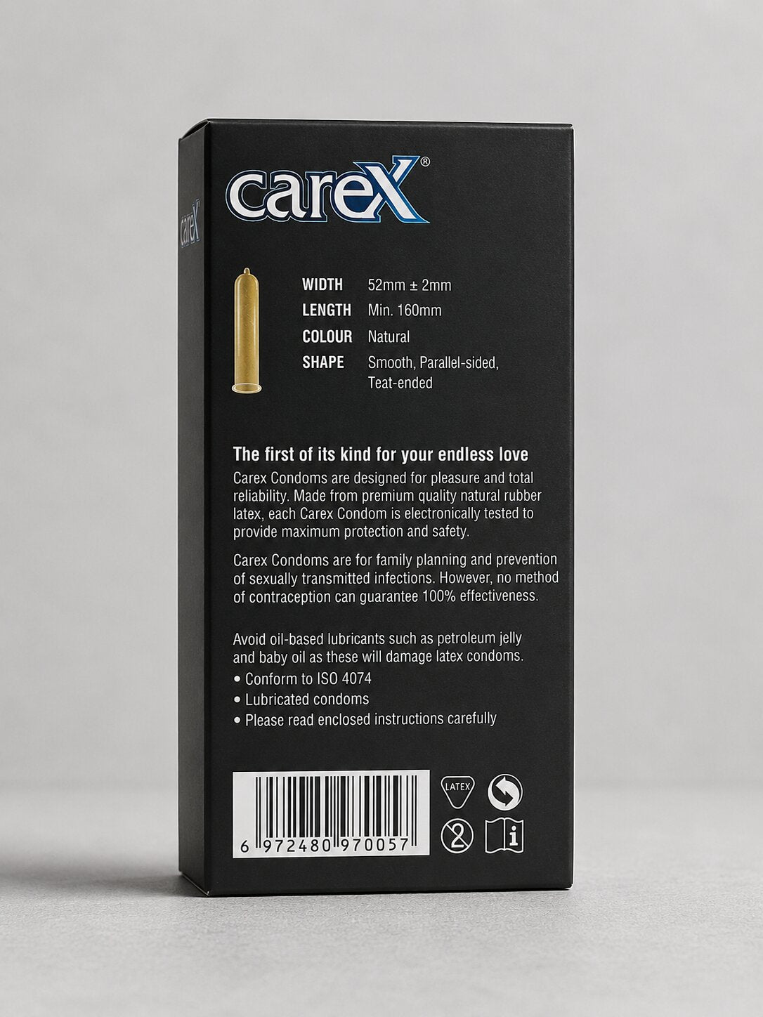 Carex Classic Condoms | 12 Pack | Natural Latex | 52mm WidthCondomswww.viga.pk
