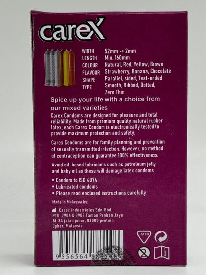 Carex Multi Pleasure Condoms - 12 Dotted Ribbed Condoms PackCondomswww.viga.pk