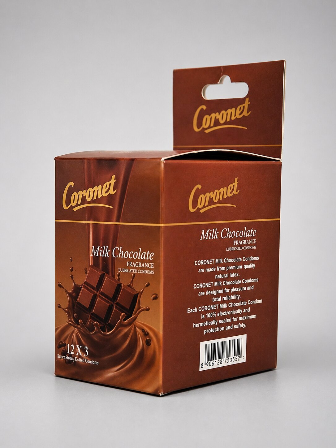 Coronet Milk Chocolate Flavoured Condoms – Dotted, Lubricated | Pack of 36 (12x3)Condomswww.viga.pk