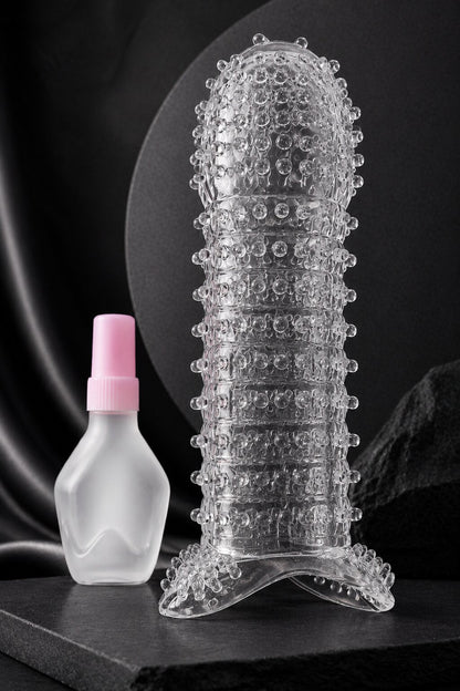 Crystal Silicone Spike Condom | A - Shape Reusable & Washable with LubricantCondomswww.viga.pk