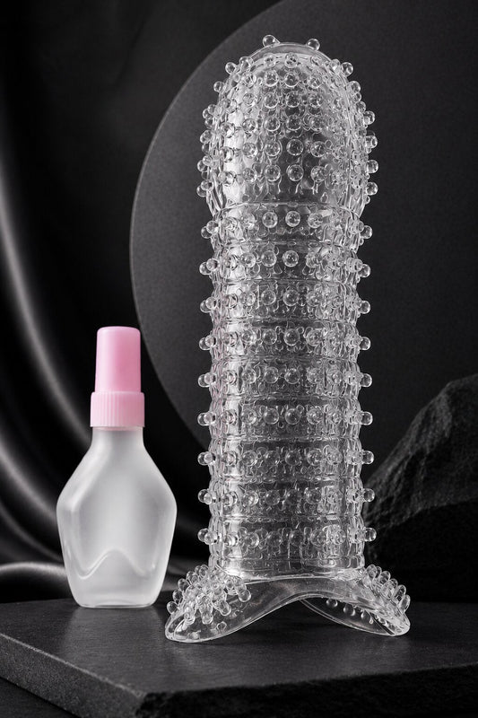 Crystal Silicone Spike Condom | A - Shape Reusable & Washable with LubricantCondomswww.viga.pk