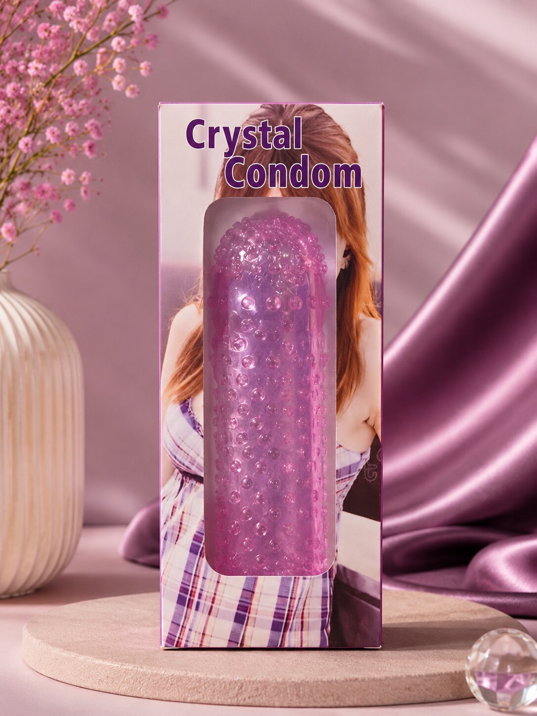 Crystal Silicone Spike Condom | B - Shape Reusable & Washable with LubricantCondomswww.viga.pk