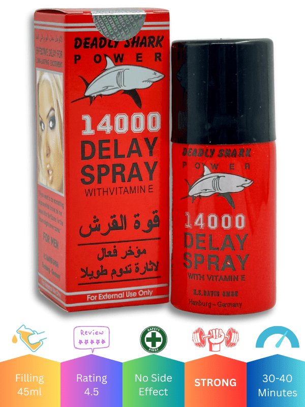 Deadly Shark 14000 Delay Spray 45ML - Male Delay SprayMen Delay Spraywww.viga.pk