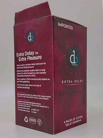 Do Condoms Pack - 6 x 3 Extra Delay CondomsCondomswww.viga.pk