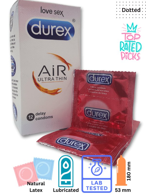 Durex Air Ultra Thin Condoms - 12 Delay CondomsCondomswww.viga.pk