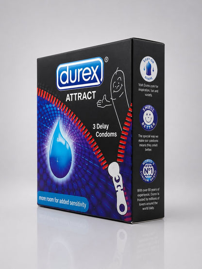 Durex Attract Delay Dotted Condoms – Pack of 3 | Long - Lasting PleasureCondomswww.viga.pk