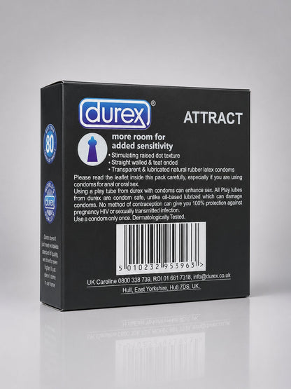 Durex Attract Delay Dotted Condoms – Pack of 3 | Long - Lasting PleasureCondomswww.viga.pk