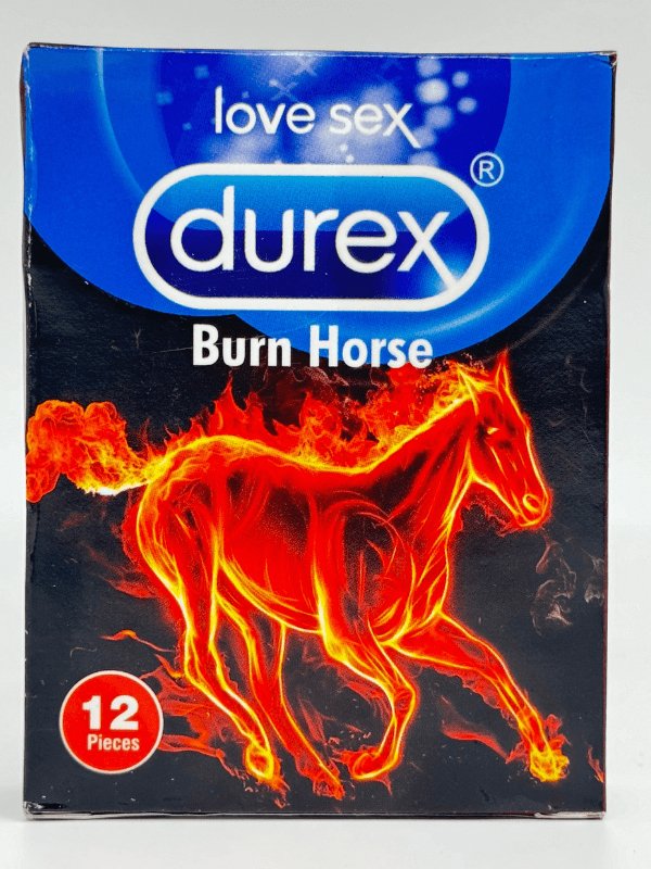 Durex Burn Horse Condoms - 12 Lubricant CondomsCondomswww.viga.pk