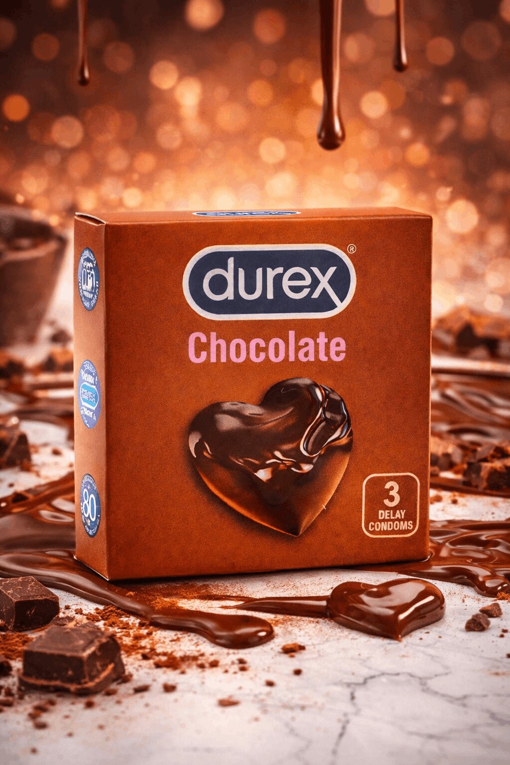 Durex Chocolate Flavor Condoms - 3 Pack Premium CondomsCondomswww.viga.pk