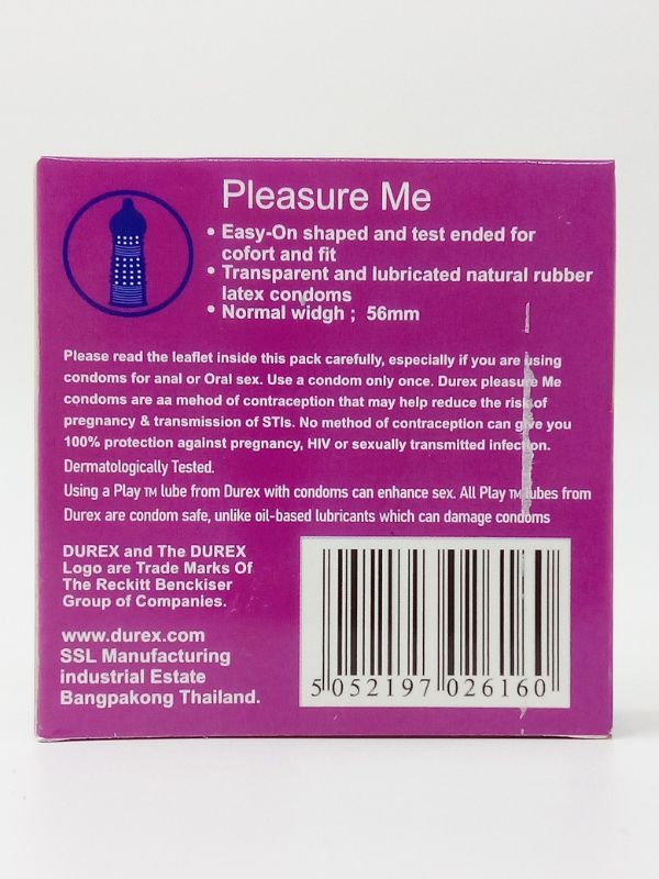 Durex Condoms Pleasure Me - 3 Lubricated CondomsCondomswww.viga.pk