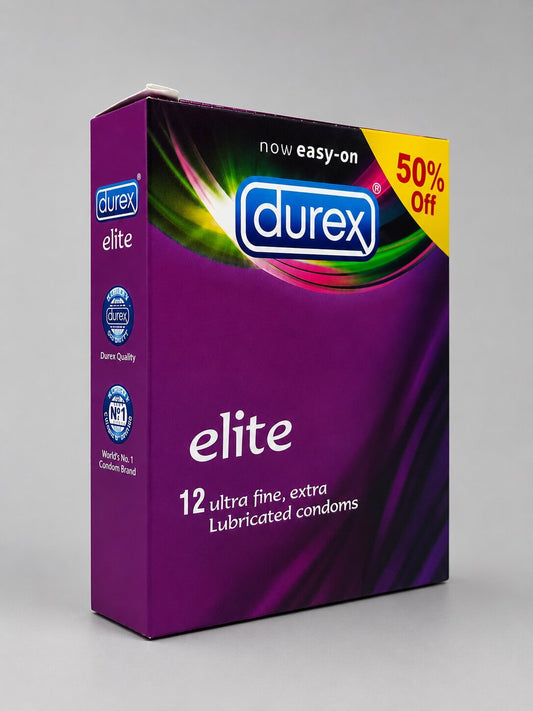Durex Elite Condoms – 12 Pack | Ultra Fine Extra Lubricated | Expiry 9-26Condomswww.viga.pk