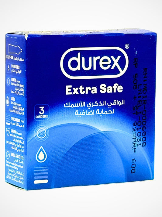 Durex Extra Safe Condoms - 3 Extra Lubed Condoms (Imported)Condomswww.viga.pk
