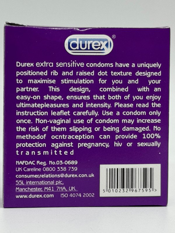 Durex Extra Sensitive Condoms 3 Pieces - Ultra Fine Lubricated CondomCondomswww.viga.pk