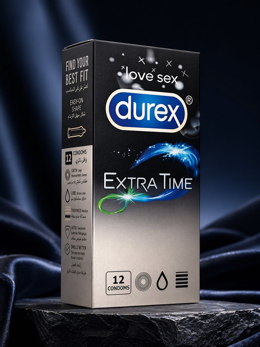 Durex Extra Time Condoms – Pack of 12 | Delay Condoms for Long - Lasting PerformanceCondomswww.viga.pk