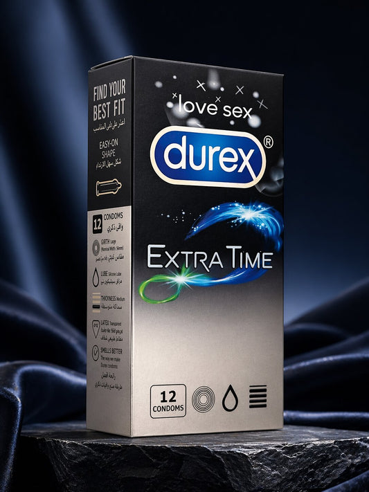 Durex Extra Time Condoms – Pack of 12 | Delay Condoms for Long - Lasting PerformanceCondomswww.viga.pk