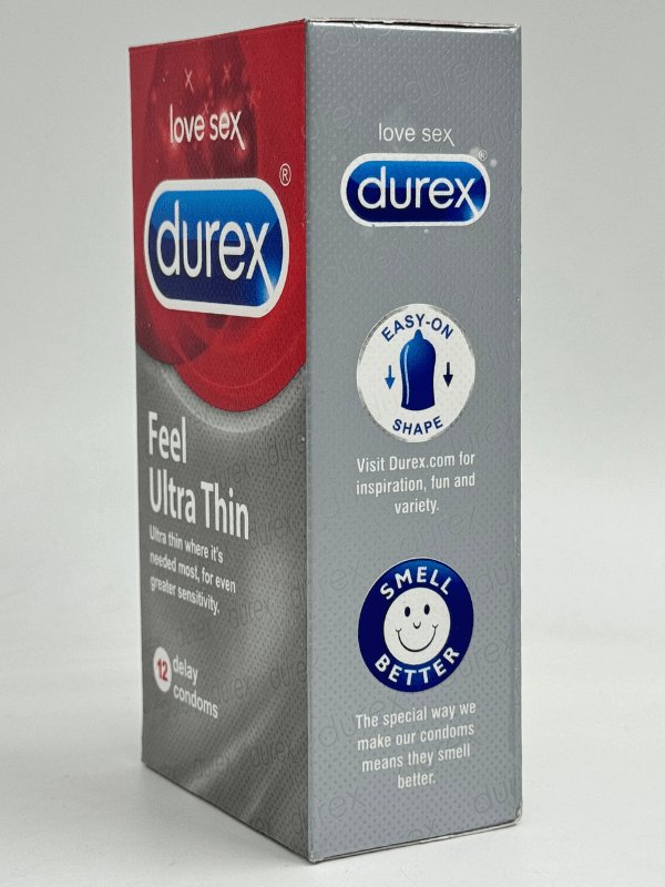 Durex Feel Ultra Thin Condoms - 12 Lubricated Delay CondomsCondomswww.viga.pk