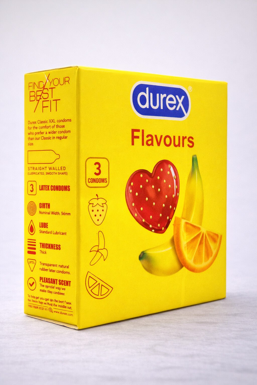 Durex Flavored Condoms - 3 Pack Fruity Mix (Strawberry, Banana, Orange)Condomswww.viga.pk