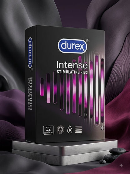 Durex Intense Ribbed Condoms – 12 Pack | Ultra-Fine, Extra LubricatedCondomswww.viga.pk