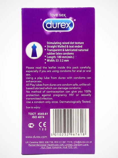 Durex Intimate Feel Condoms - 12 Thin with Extra Lubricant CondomsCondomswww.viga.pk