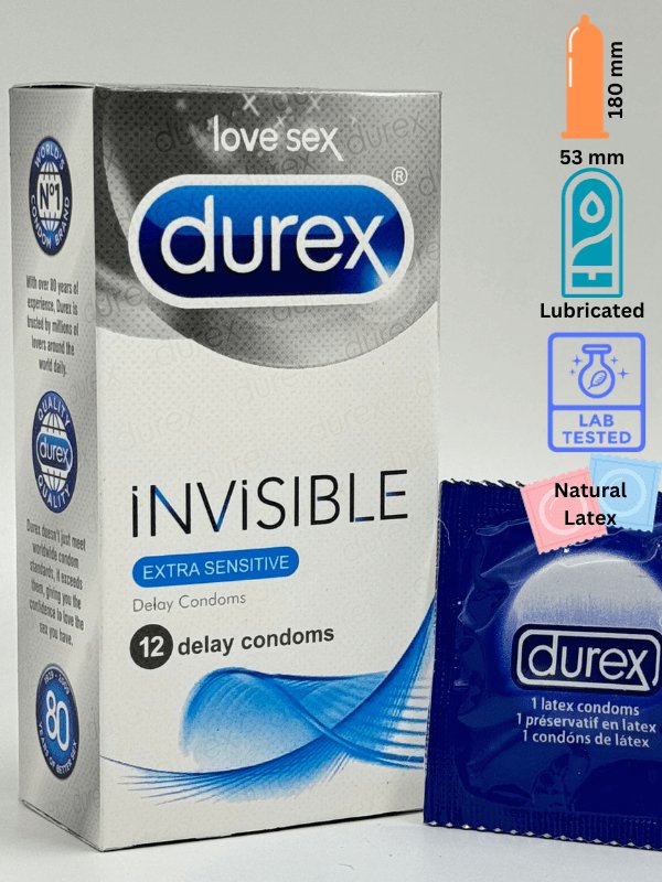 Durex Invisible Condoms - 12 Extra Sensitive Condoms – www.viga.pk