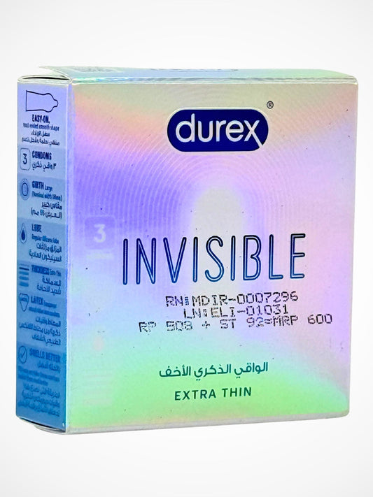Durex Invisible Condoms - 3 Extra Thin Condoms (Imported)Condomswww.viga.pk