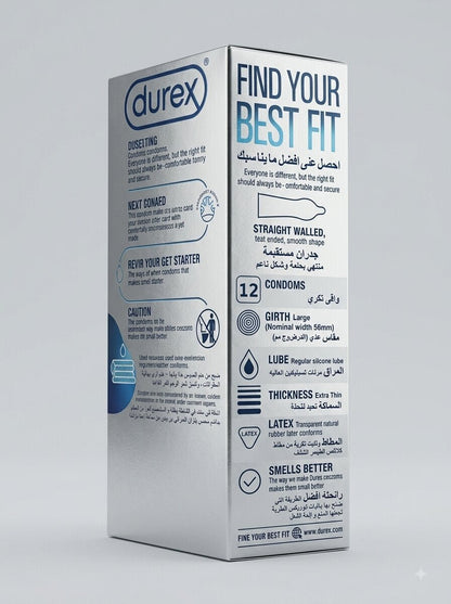 Durex Invisible Extra Thin Condoms – 12 Pack | Ultra-Sensitive ProtectionCondomswww.viga.pk