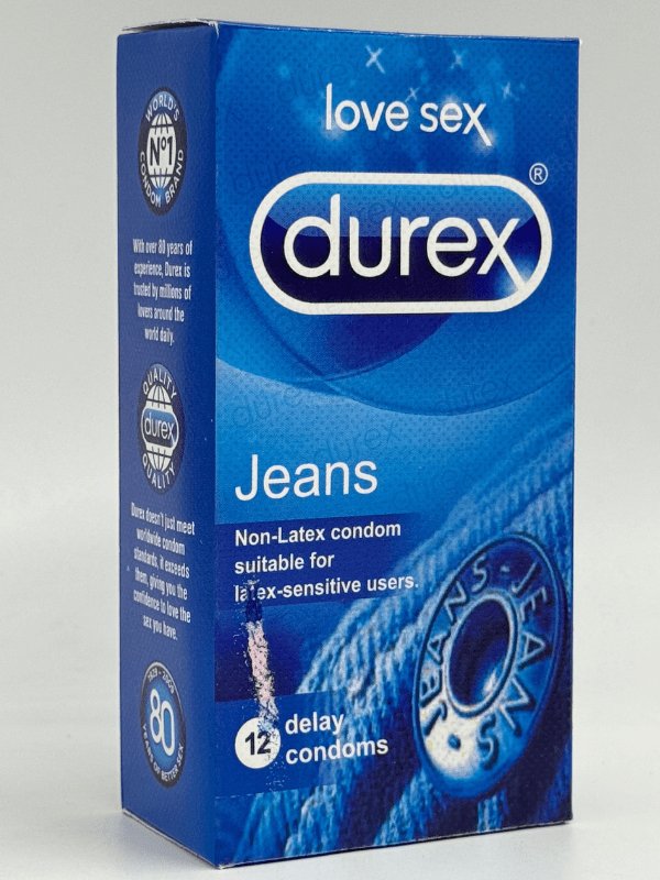 Durex Jeans Condoms - 12 Non - Latex Delay CondomsCondomswww.viga.pk