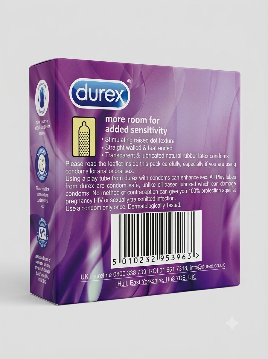 Durex Long Pleasure Condoms – Dotted Delay Condoms | Pack of 3Condomswww.viga.pk