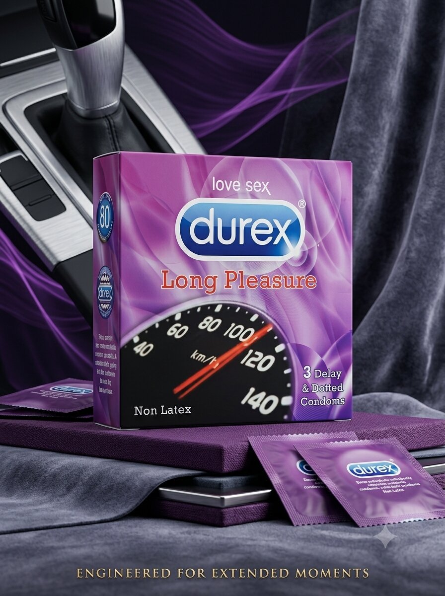 Durex Long Pleasure Condoms – Dotted Delay Condoms | Pack of 3Condomswww.viga.pk
