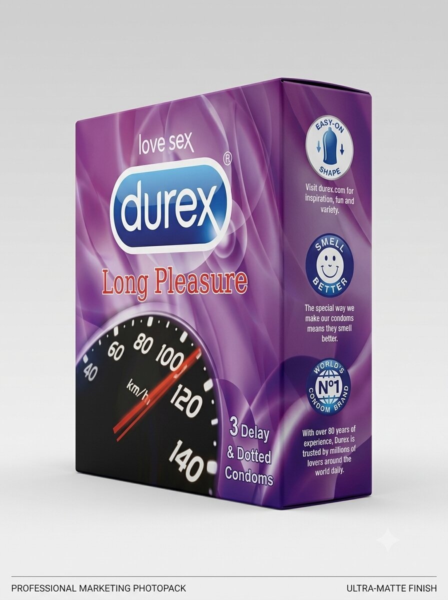 Durex Long Pleasure Condoms – Dotted Delay Condoms | Pack of 3Condomswww.viga.pk