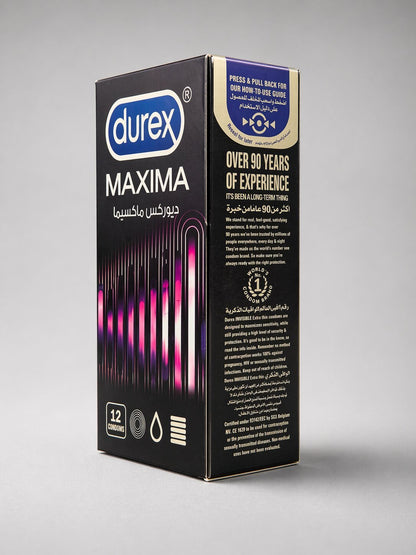 Durex Maxima Dotted Delay Condoms – Pack of 12 | Extra Lubricated for Long - Lasting PleasureCondomswww.viga.pk