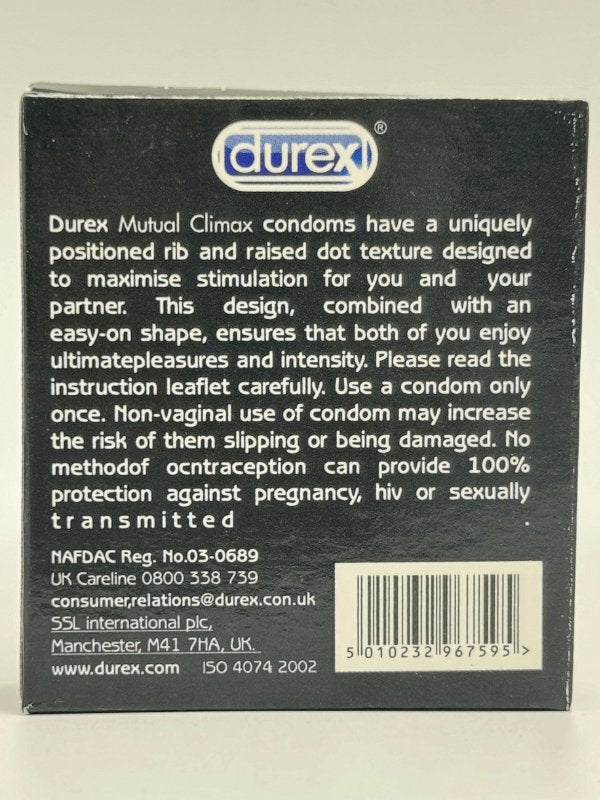 Durex Mutual Climax Condoms - 3 Stimulating CondomCondomswww.viga.pk